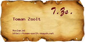 Toman Zsolt névjegykártya